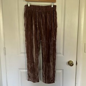 Anthropologie dusty mauve/purple velvet pants